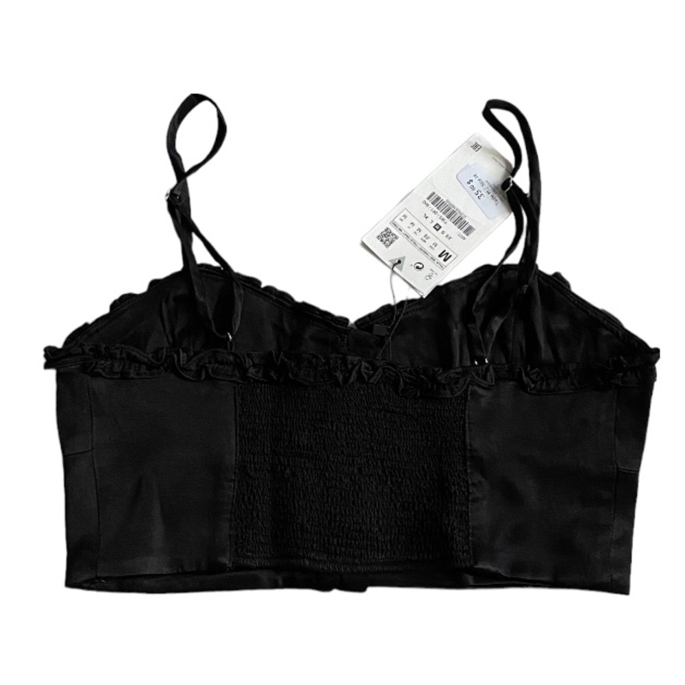 Zara Satin Effect Black Bustier Top - Picture 5 of 10